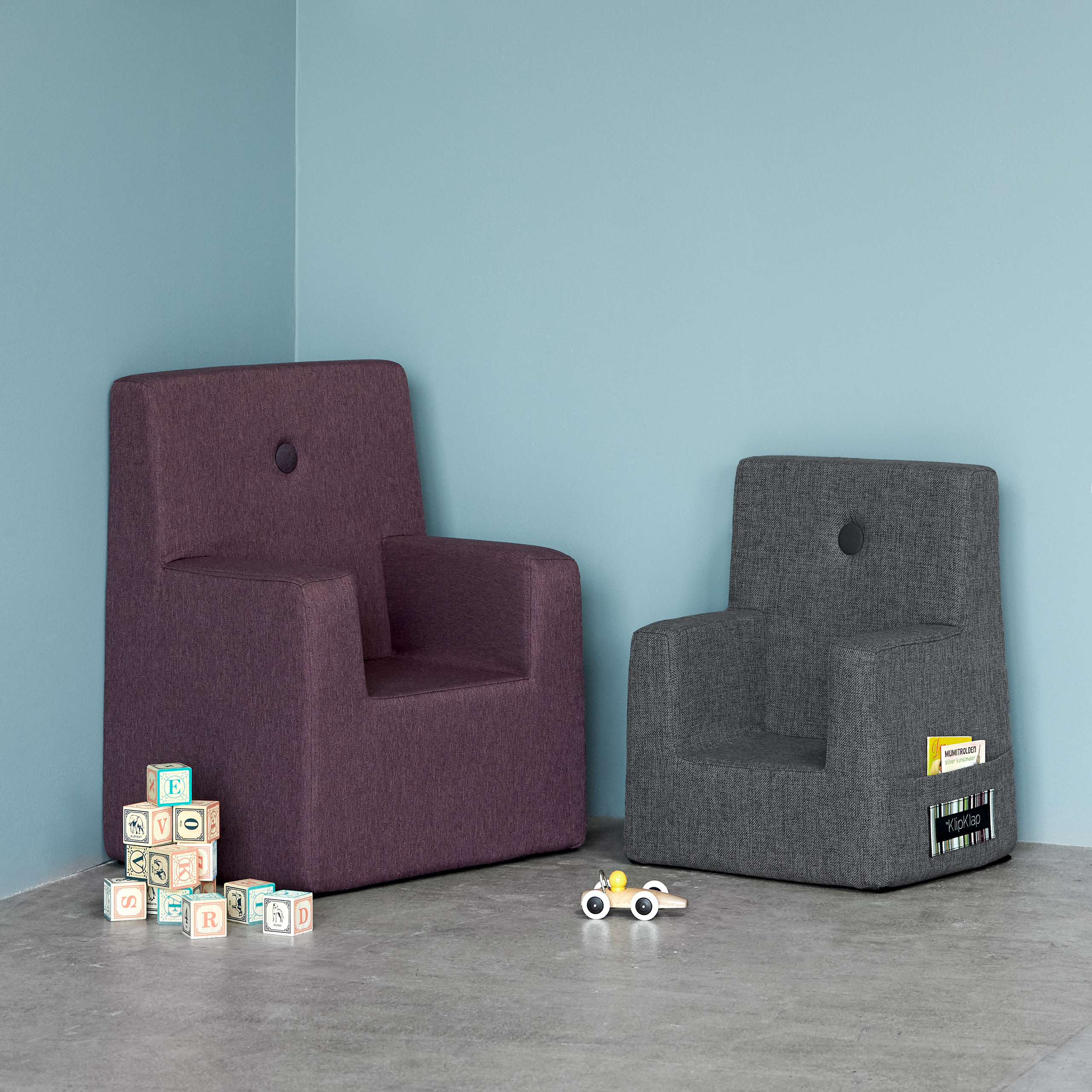 Kindersessel "KK Kids Chair" - Blue Grey / Grey