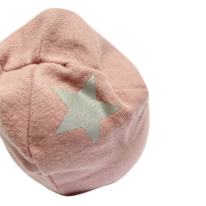 Merino Kindermütze - rosa Radschläger silber