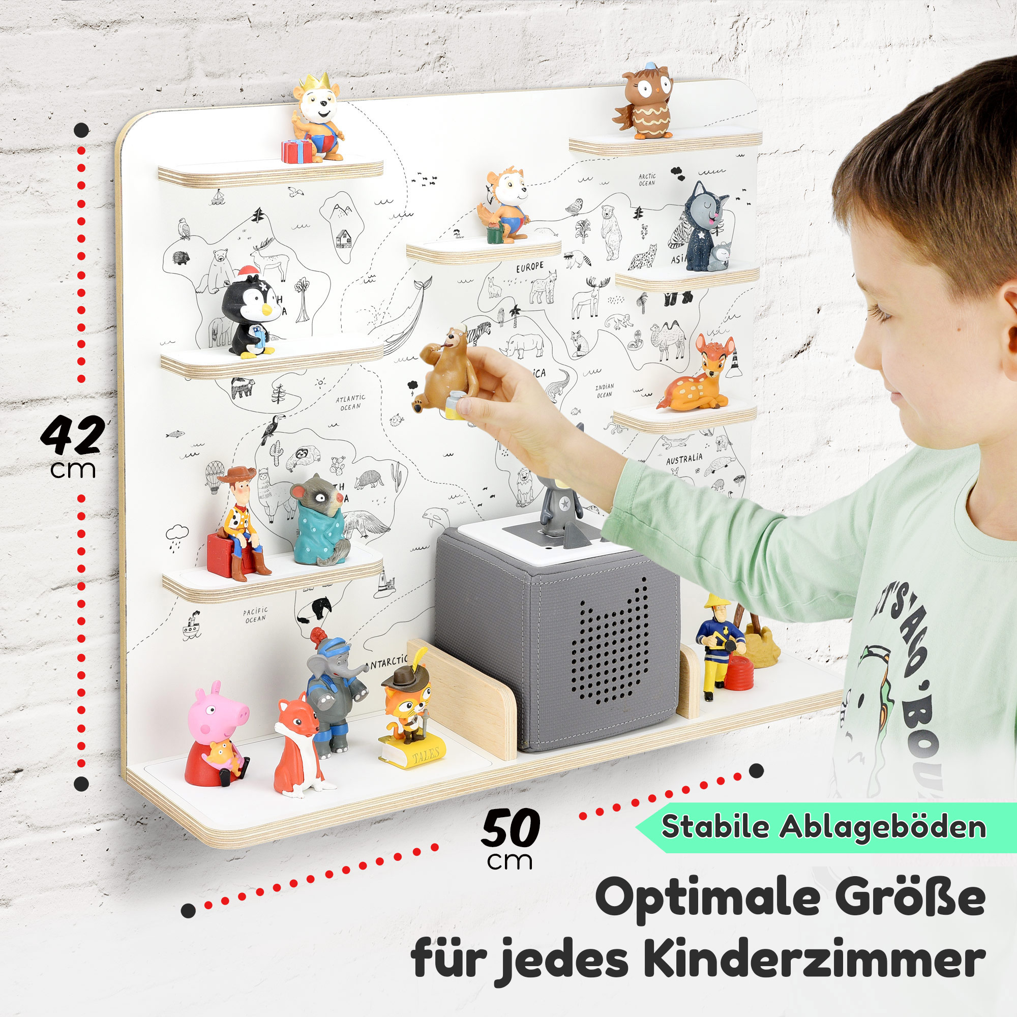 Regal für Tonies, 'Weltkarte', groß