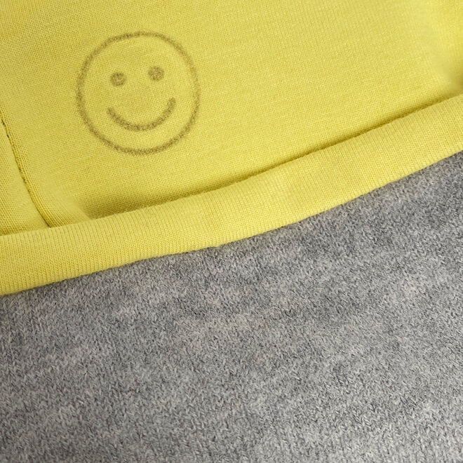 Merino Kindermütze - grau-gelb Headphones