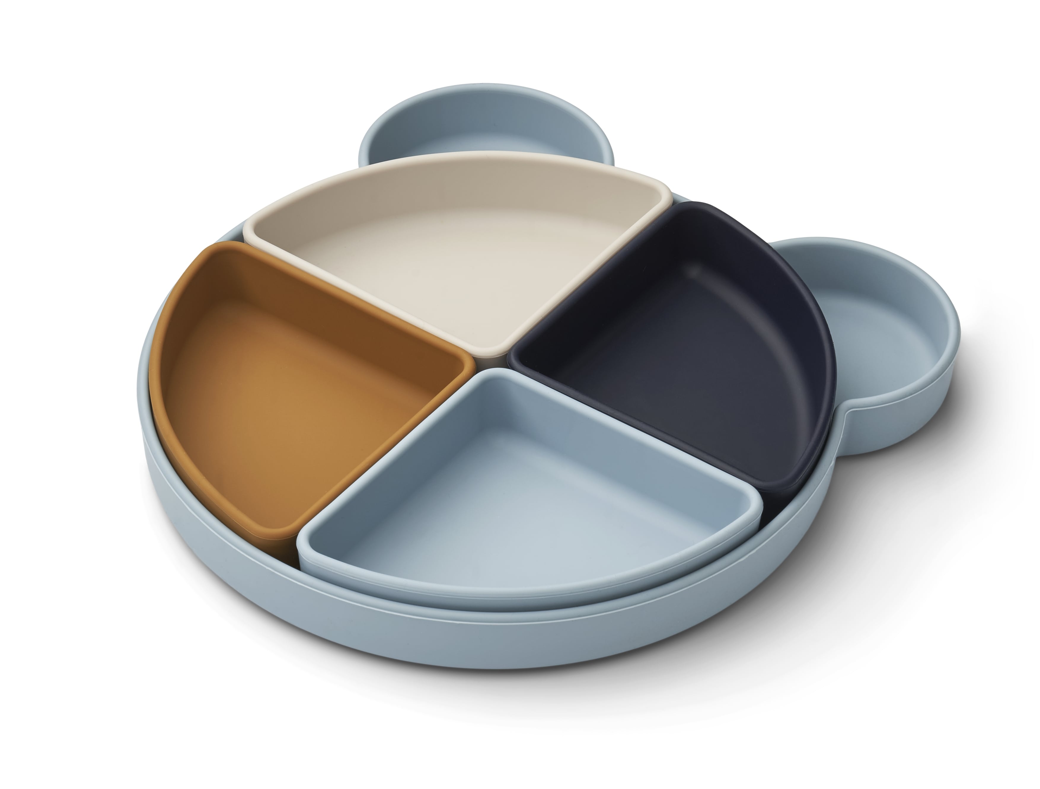 Kinderteller-Set "Arne Divider Plate - Mr Bear Sea Blue Mix"