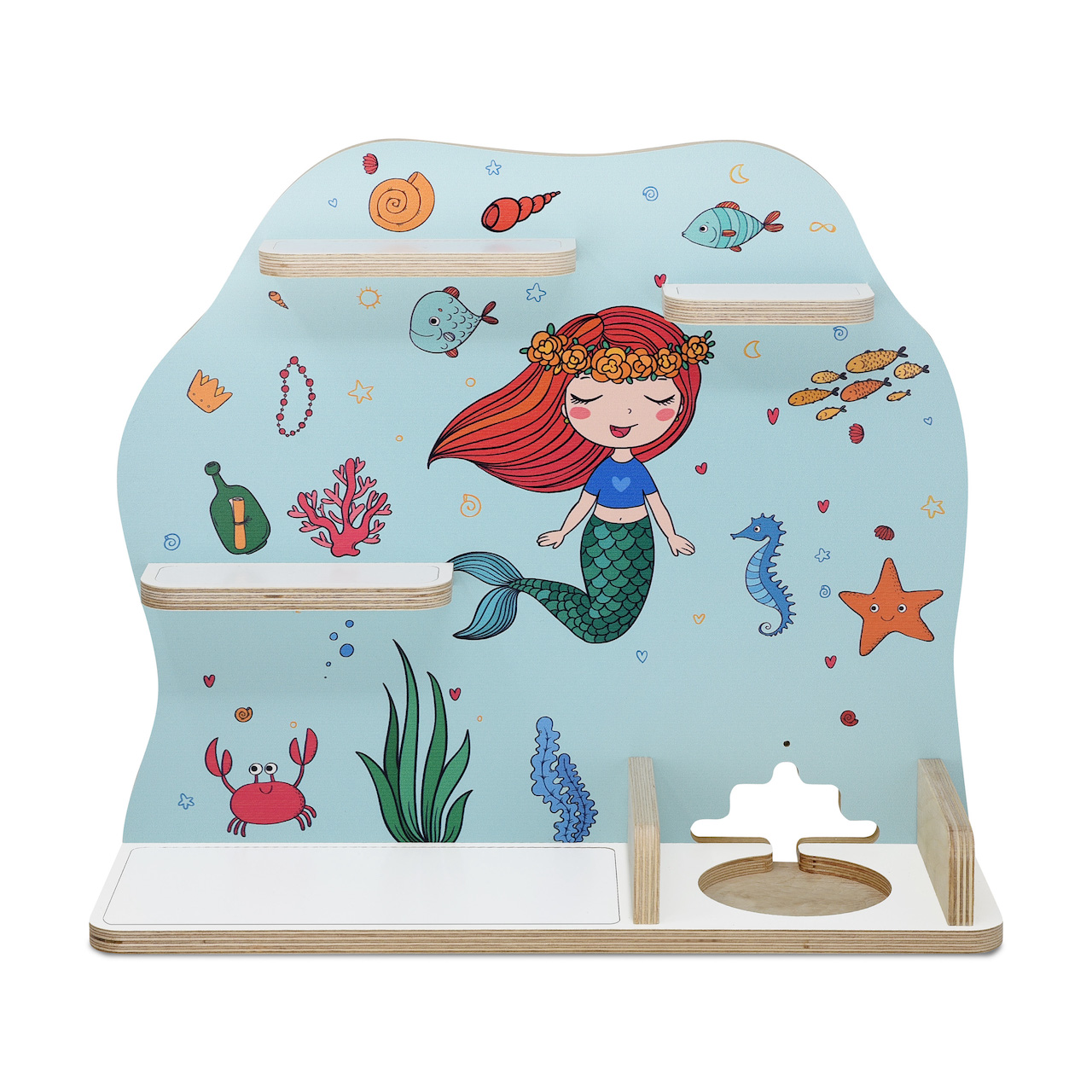 Musikboxregal passend für Toniebox "Meerjungfrau grün" mittel