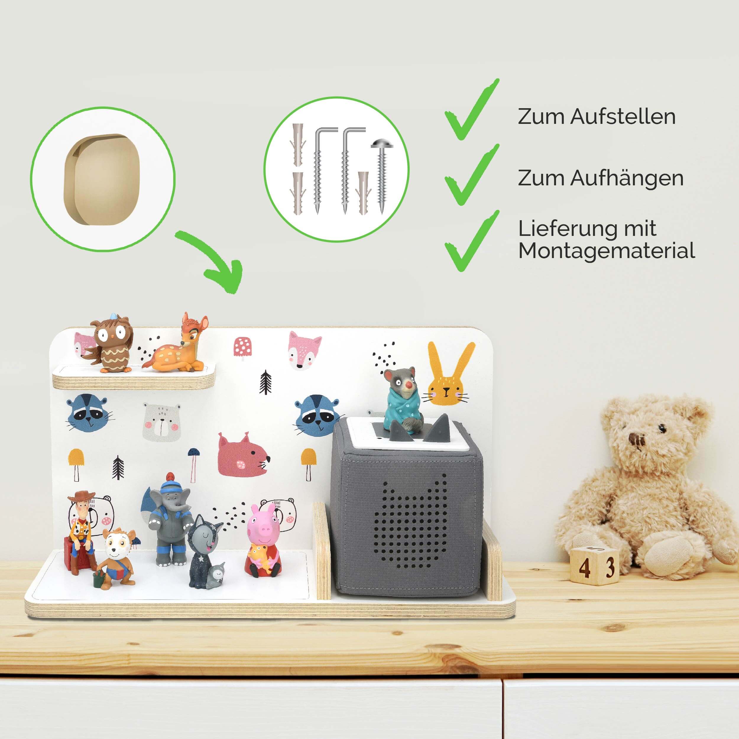 Regal für Tonies, 'Funny Animals', klein