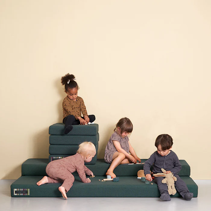 Multifunktionaler Pouf "KK 4 Fold" - Deep Green/ Light Green