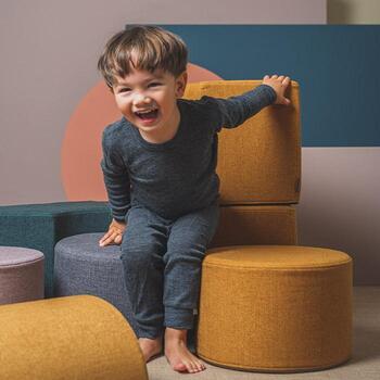 Kinder-Pouf "KK Circle"- Mustard