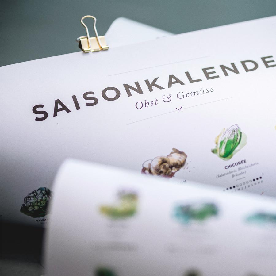 Saisonkalender farbig Poster