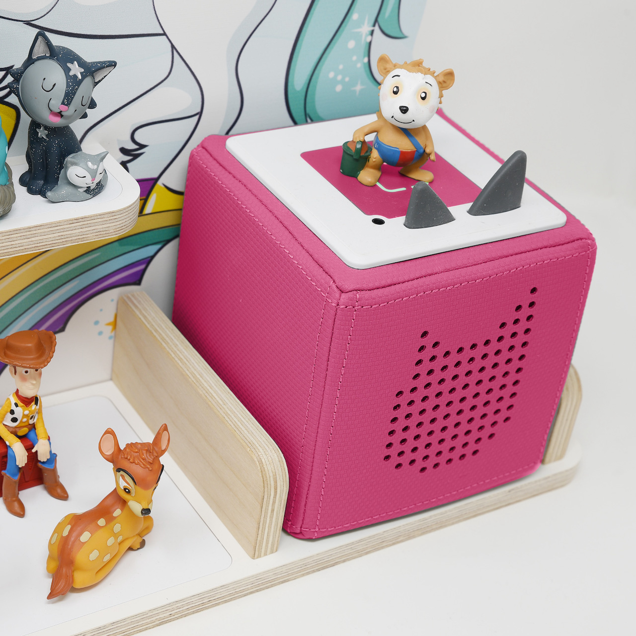 Musikboxregal geeignet für die Toniebox (B-Ware), "Einhorn", mittel