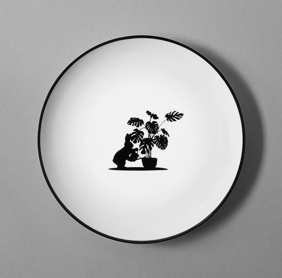 Porzellanteller Hase "Watering Rabbit"