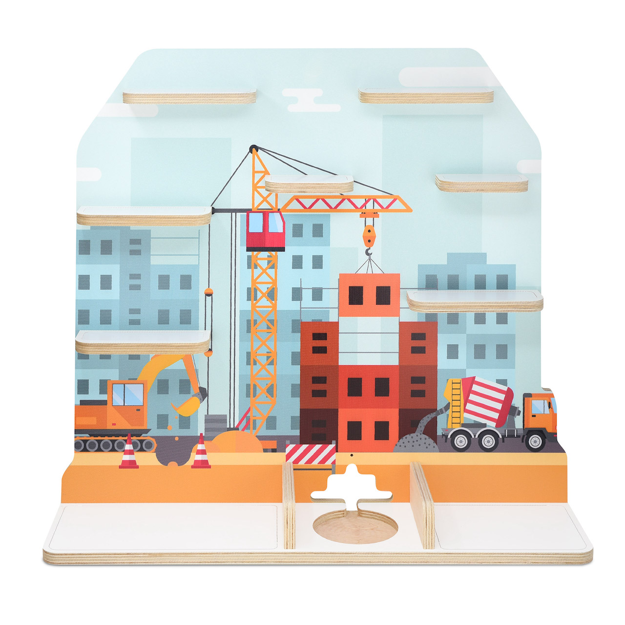 Musikboxregal (B-Ware) geeignet für die Toniebox "Baustelle"- groß