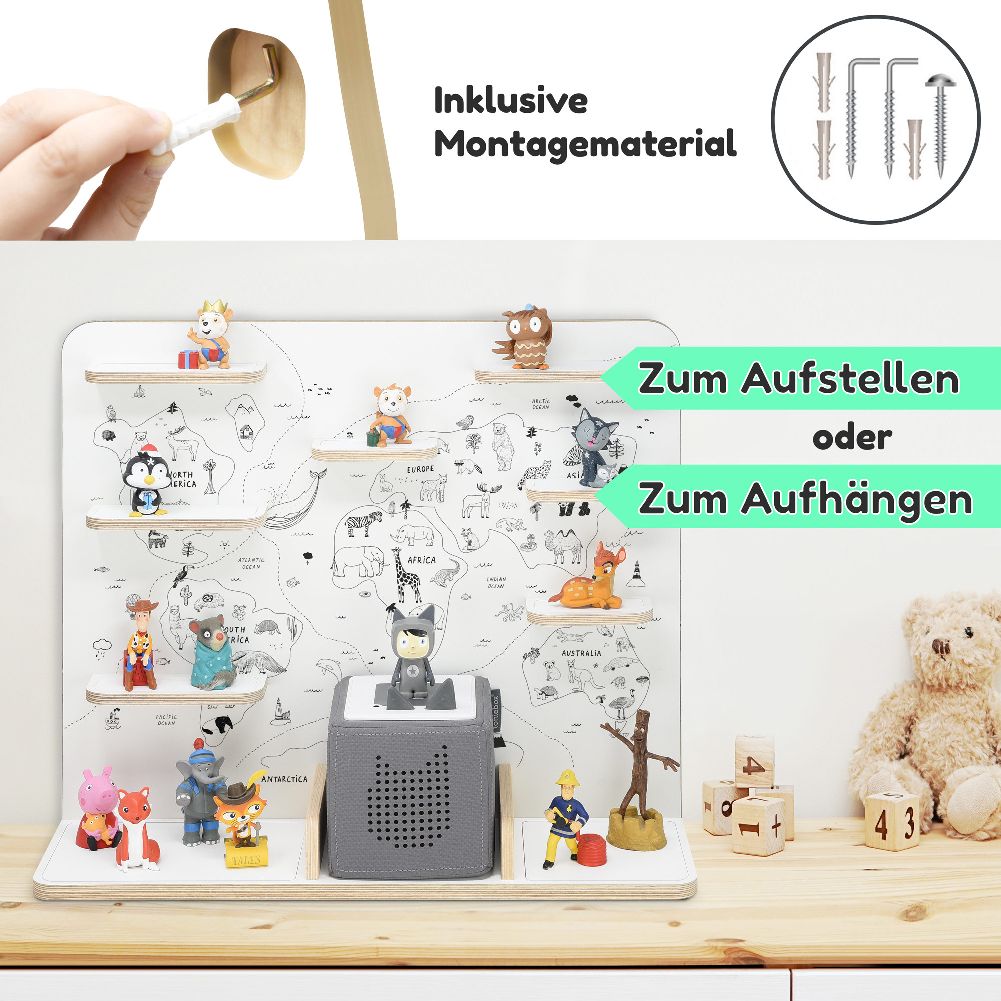 Regal für Tonies, 'Weltkarte', groß