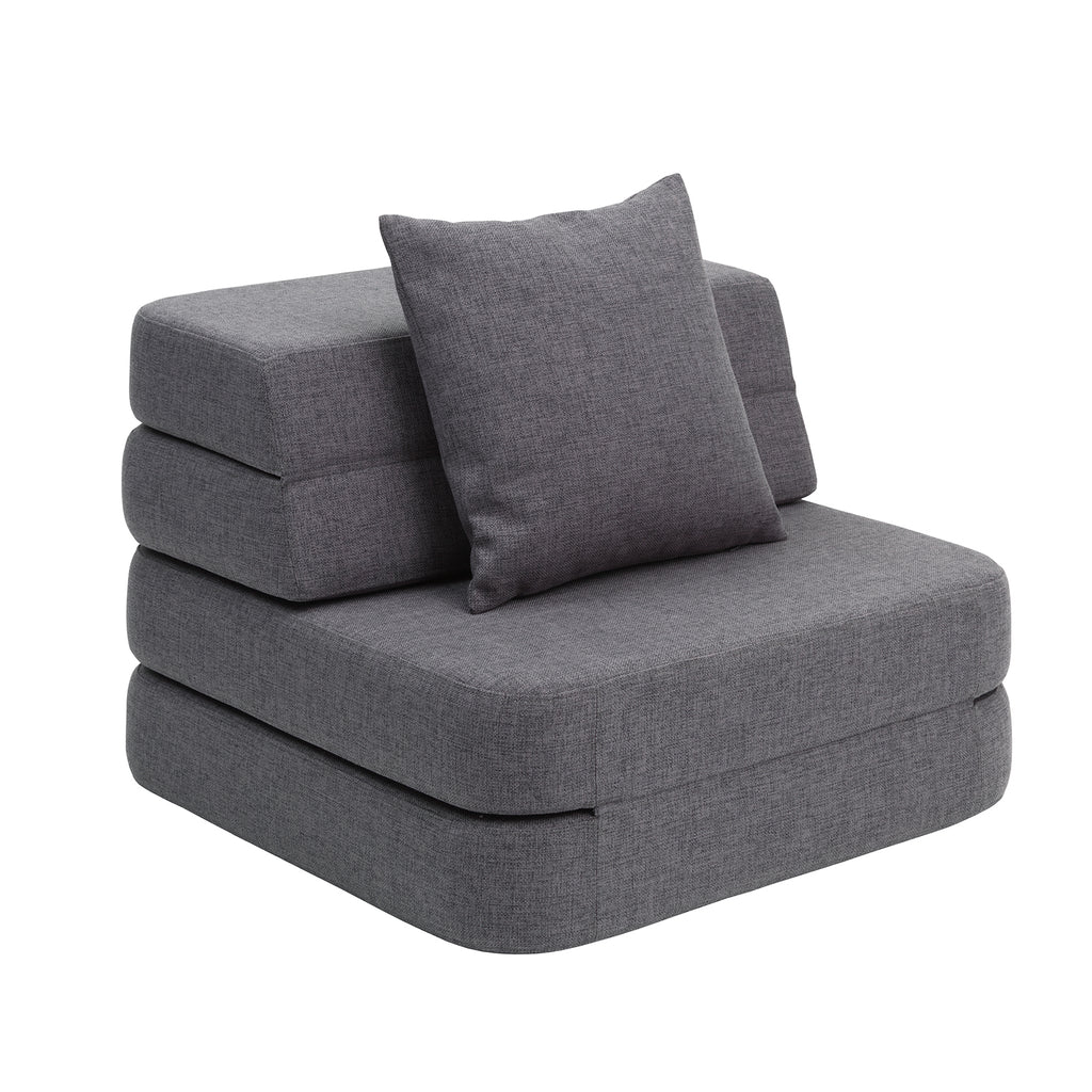 Klapp-Sofa "KK 3 Fold Sofa" Single Soft - Blue Grey/ Grey 