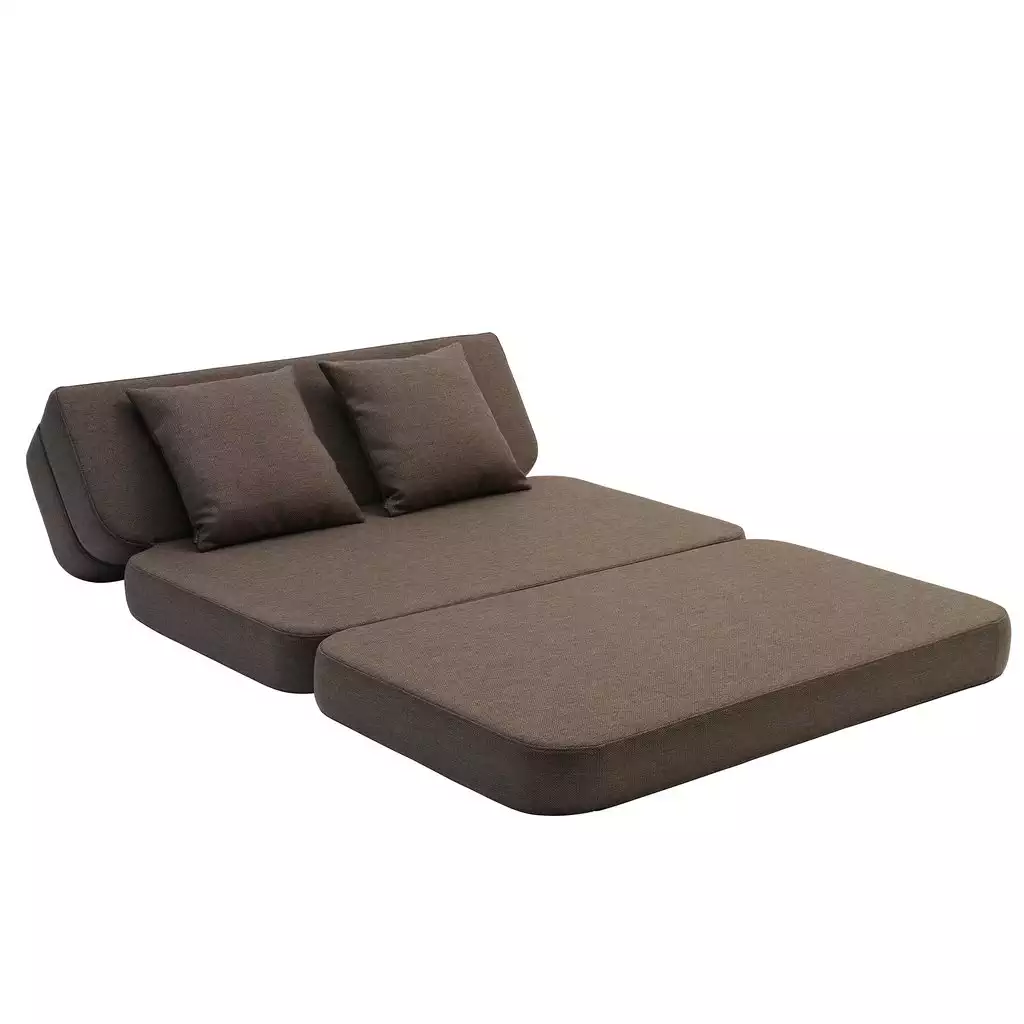 Klapp-Sofa "KK 3 Fold Sofa" (120 cm) -  Brown / Sand