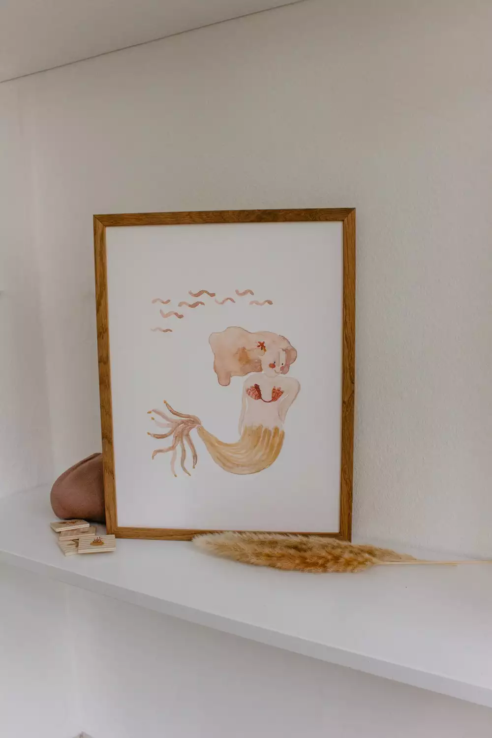 Poster "Mermaid Meerjungfrau" Aquarell Print DIN A3