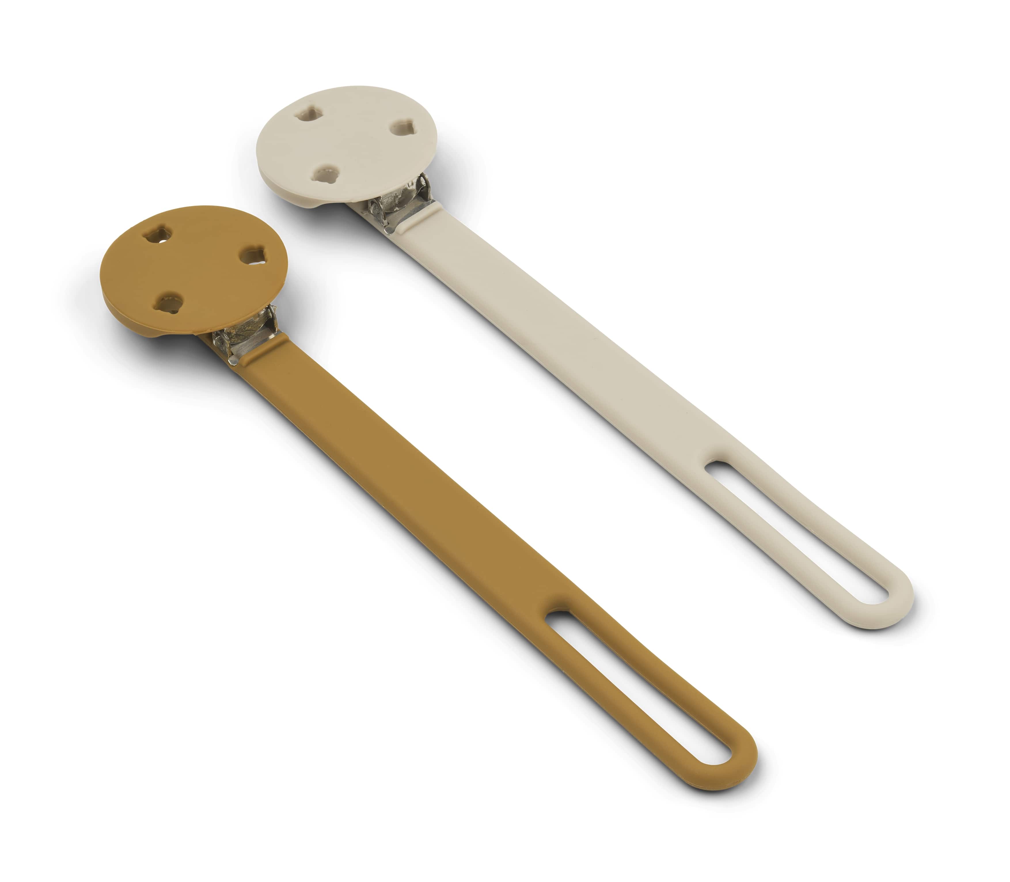 Schnullerkette "Willow pacifier strap" golden caramel/ sandy mix 2er-Set