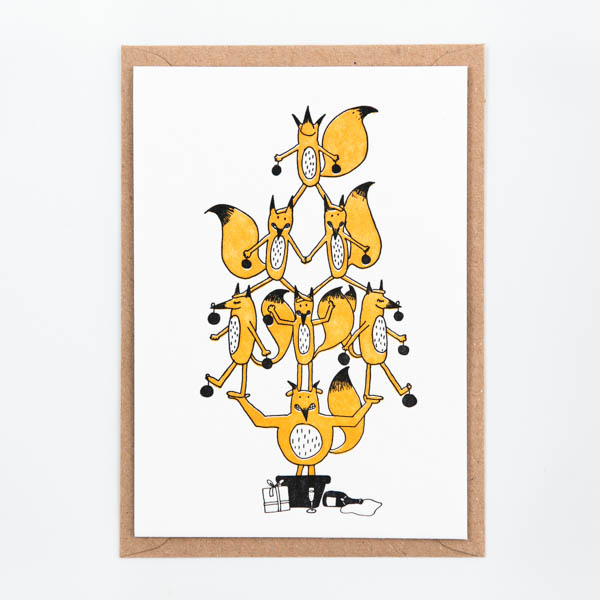 Grußkarte "Foxy Christmas Tree"