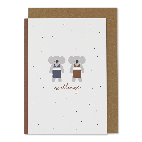 Grußkarte "Zwillinge" Koalas
