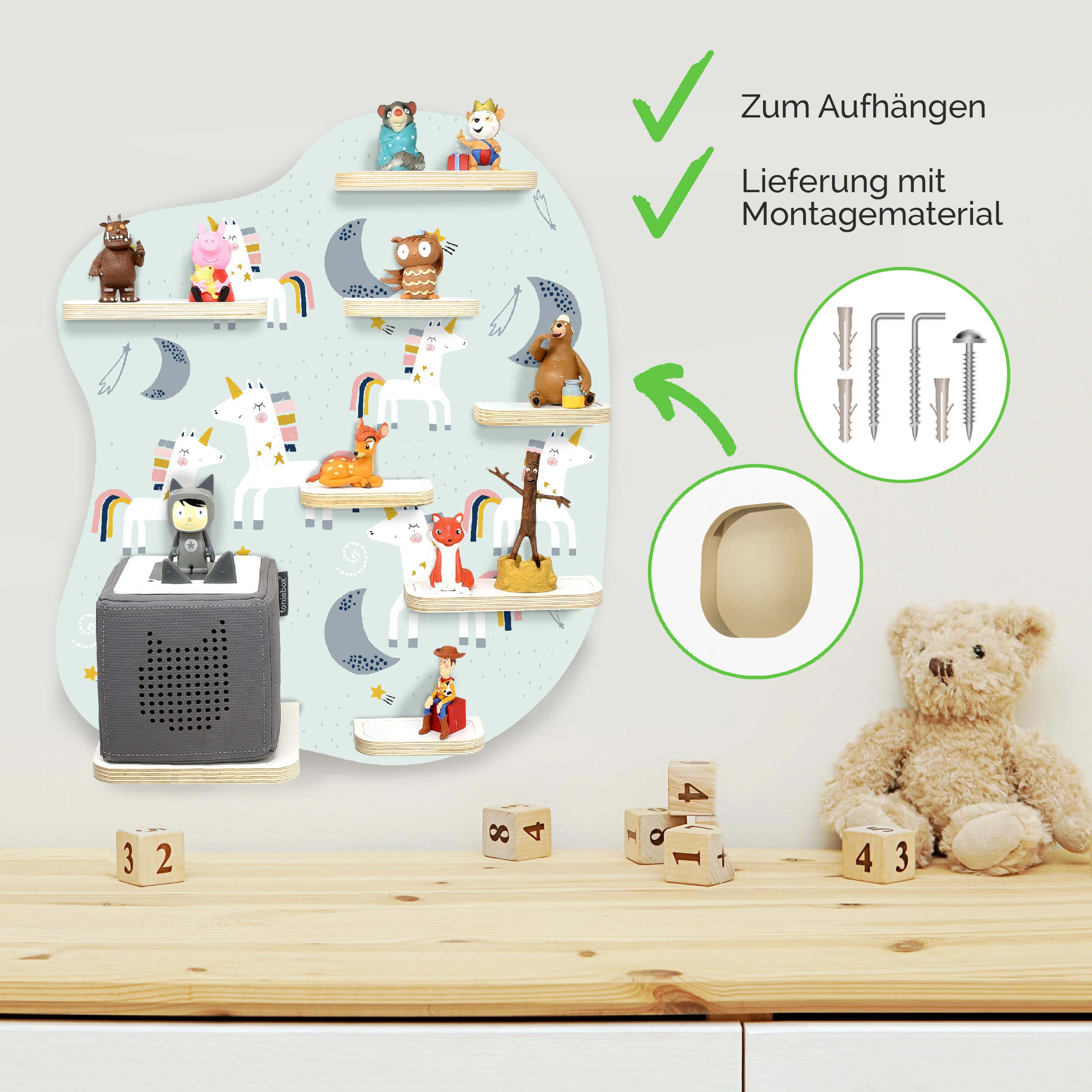 Regal geeignet für die Toniebox "Fabulous Unicorn" - zum Aufhängen