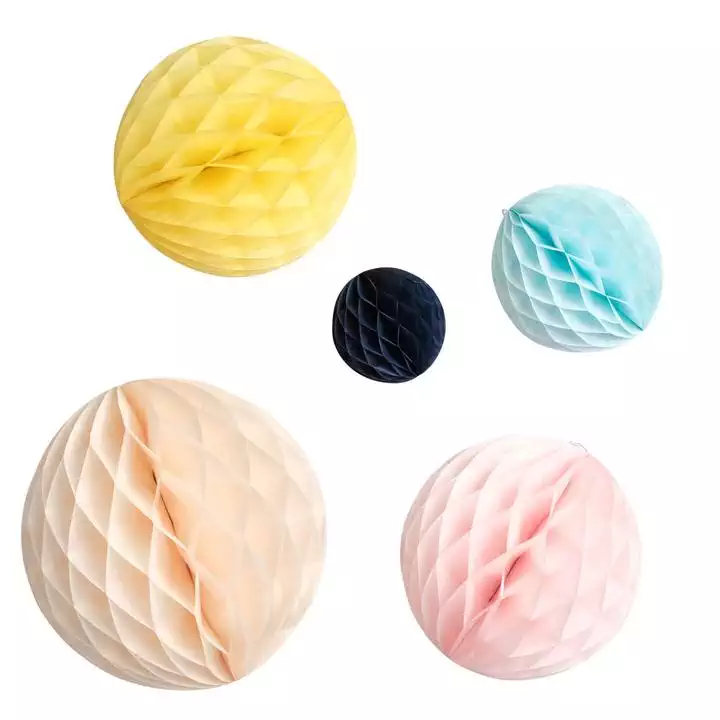 Wabenball - 4er Set aus Papier "Regenbogen"