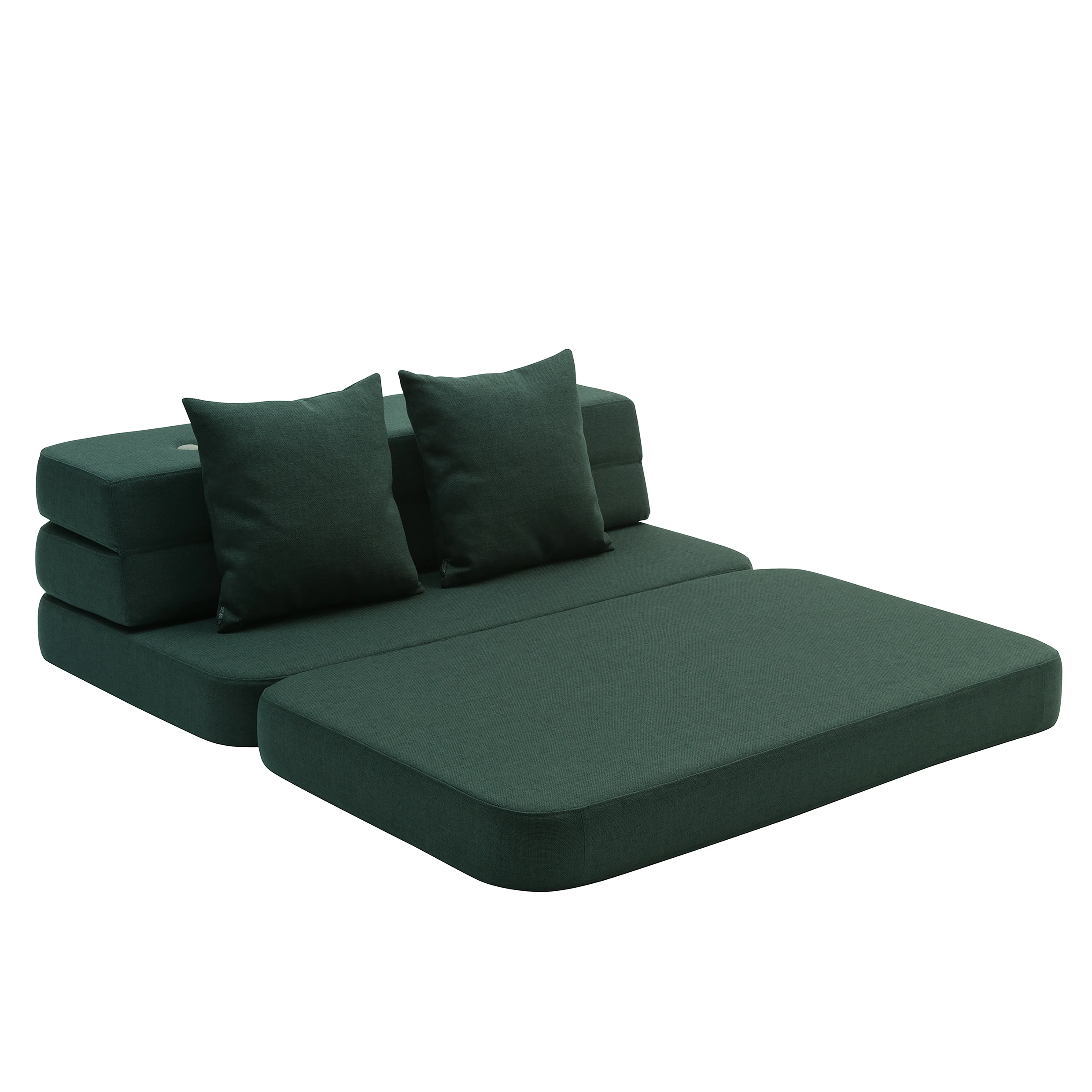 Klapp-Sofa "KK 3 Fold Sofa XL soft" (140 cm) - Deep Green / Light Green