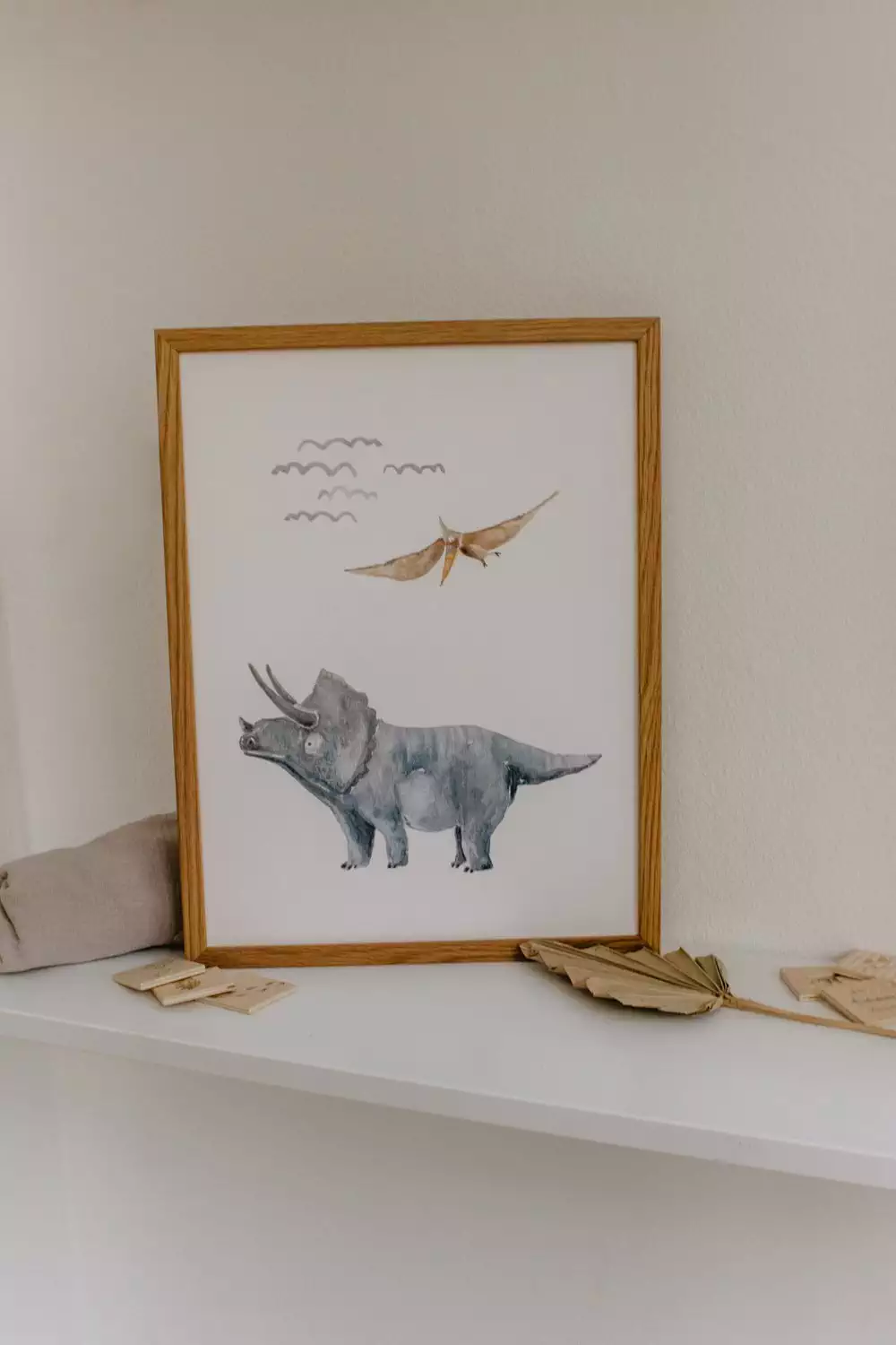 Poster "Dino Triceratops" Aquarell Print DIN A3