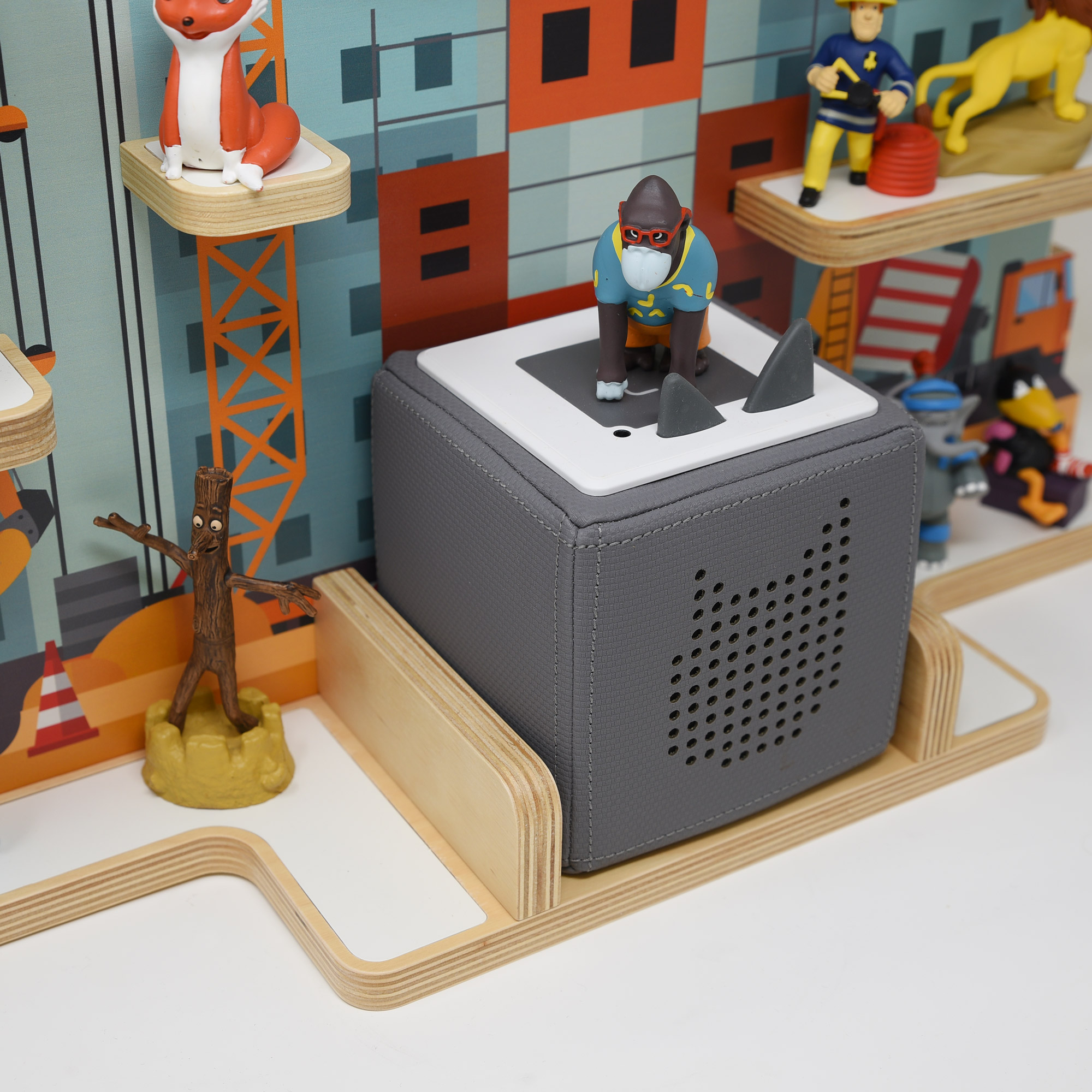 Musikboxregal (B-Ware) geeignet für die Toniebox "Baustelle"- groß