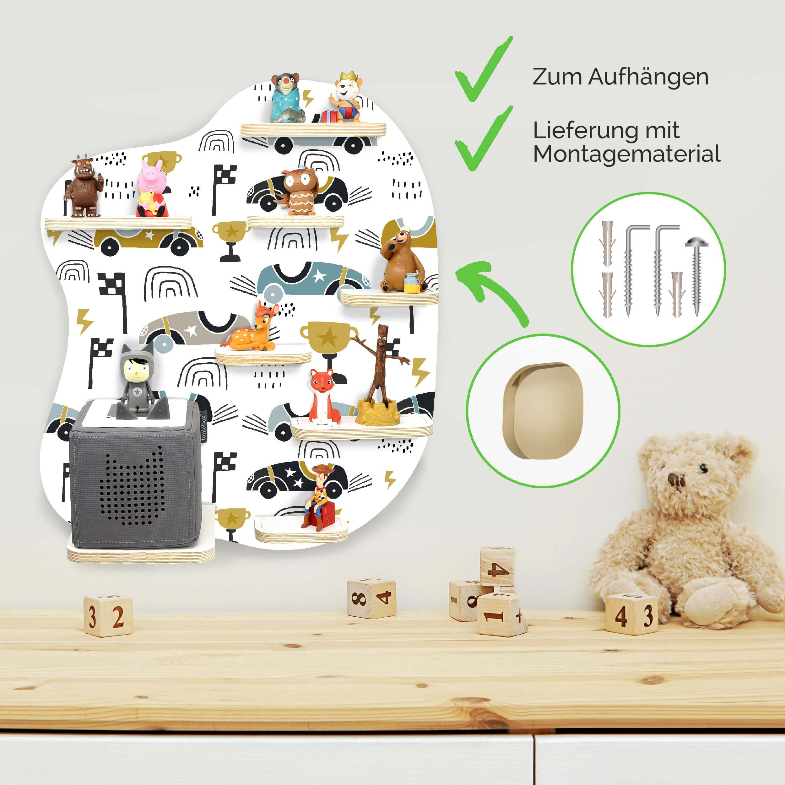 Regal geeignet für die Toniebox "Retro Cars" - zum Aufhängen
