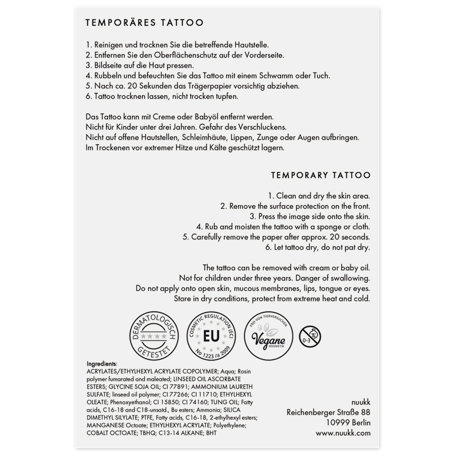 Organic Kinder Tattoos "Transport"