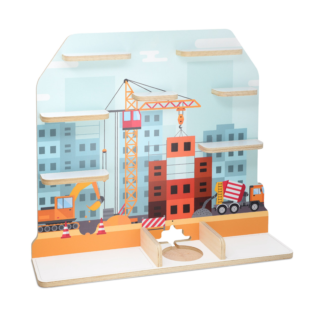 Musikboxregal (B-Ware) geeignet für die Toniebox "Baustelle"- groß