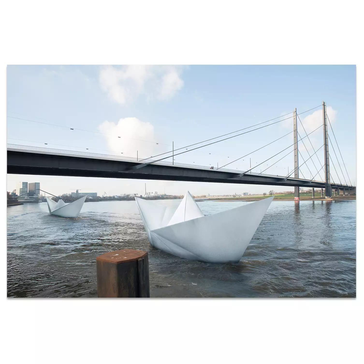 Ansichtskarte Düsseldorf "Papierboote"