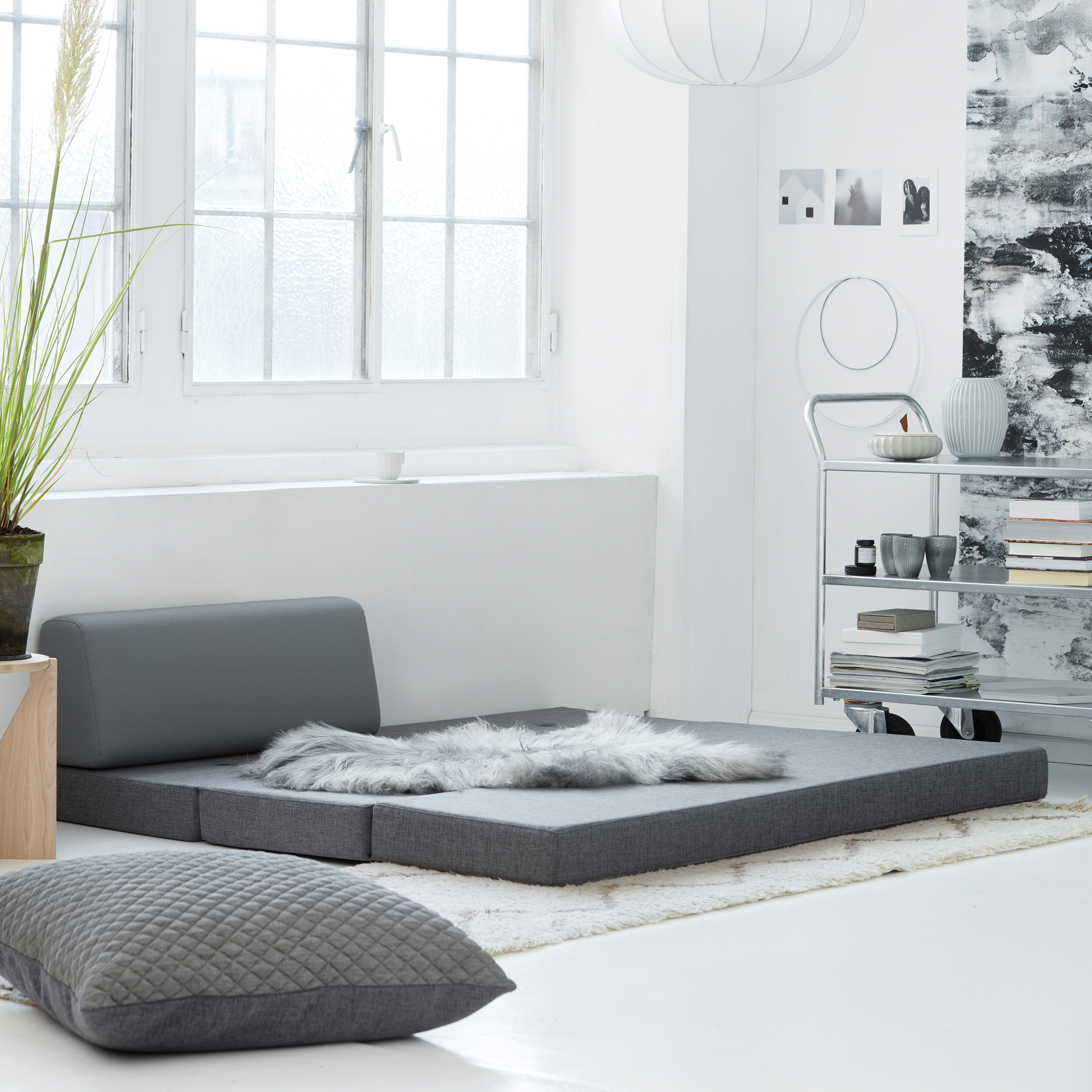 Klapp-Matratze "KK 3 Fold XL" (200 cm) - Blue Grey / Grey
