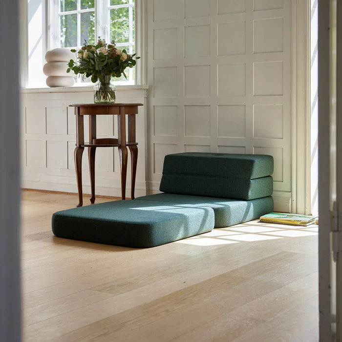 Klapp-Sofa "KK 3 Fold Sofa" Single -Deep Green/ Light Green 