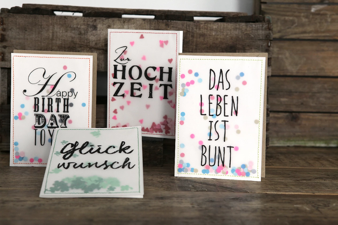 Karte "Konfetti - Das Leben ist bunt”