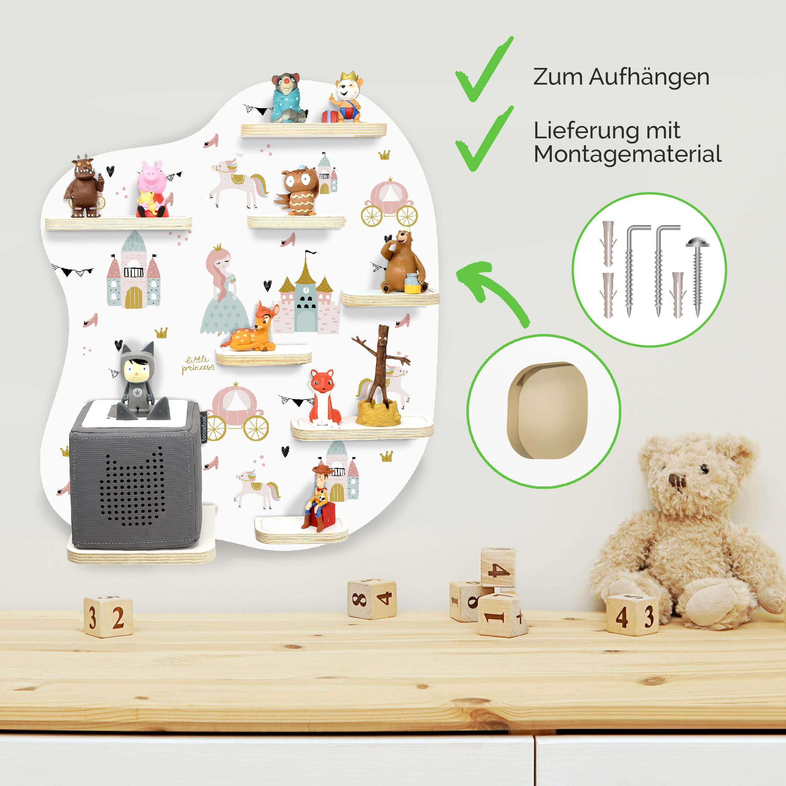 Regal geeignet für die Toniebox "Princess Dreams" - zum Aufhängen