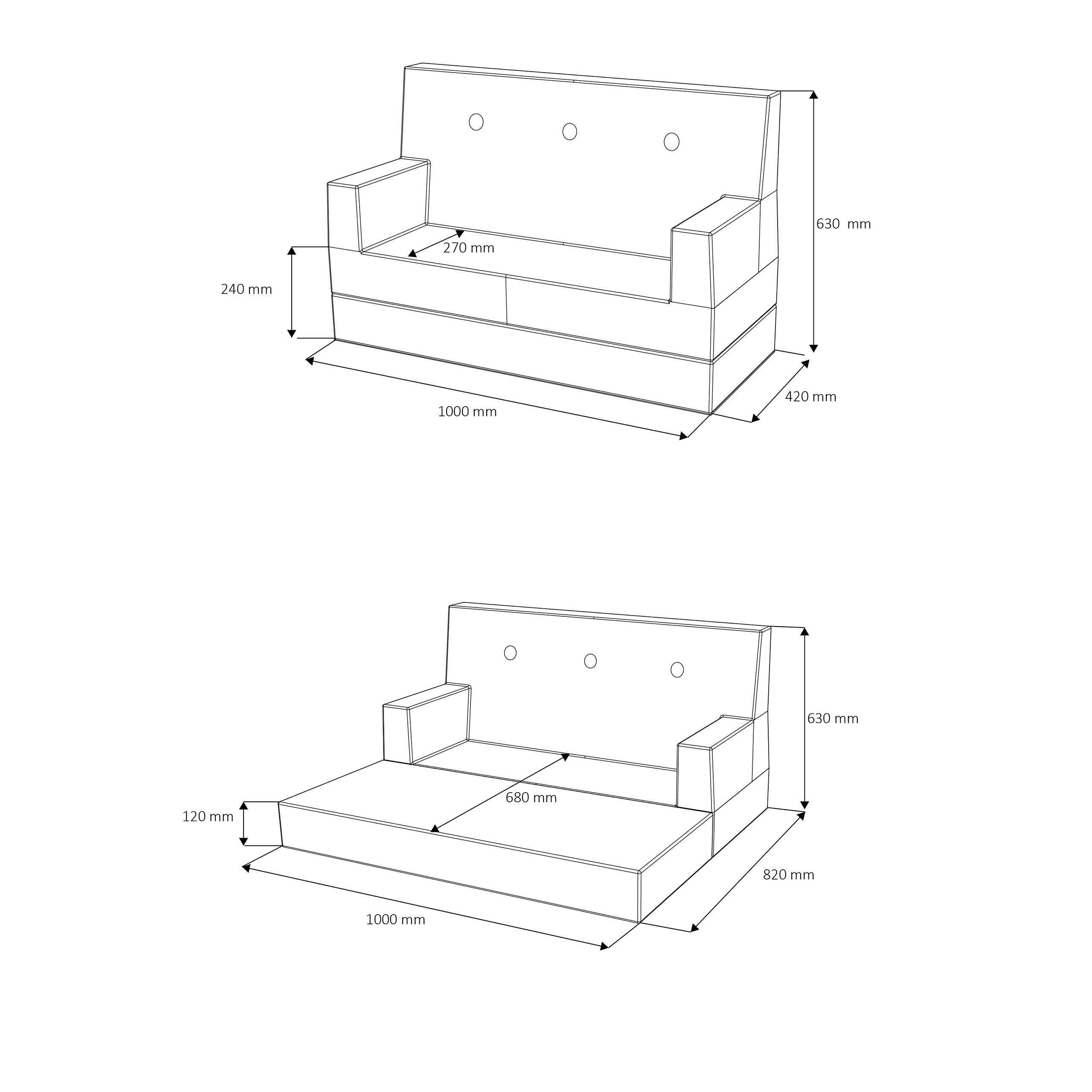 Kindersofa "KK Kids Sofa" - Multi Grey / Grey