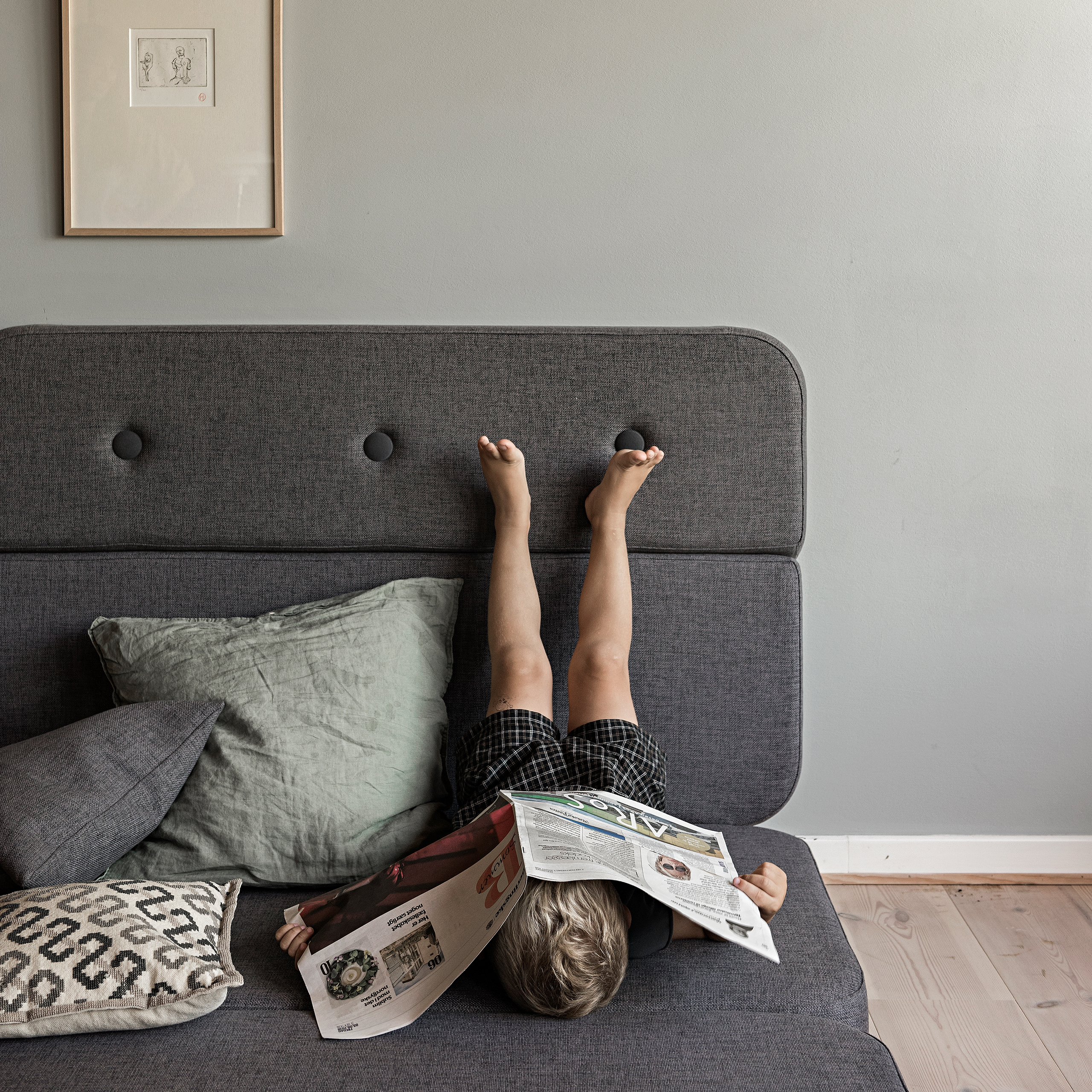 Klapp-Sofa "KK 3 Fold Sofa" (120 cm) - Blue Grey / Grey
