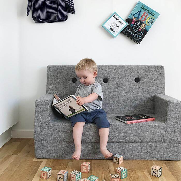 Kindersofa "KK Kids Sofa" - Multi Grey / Grey