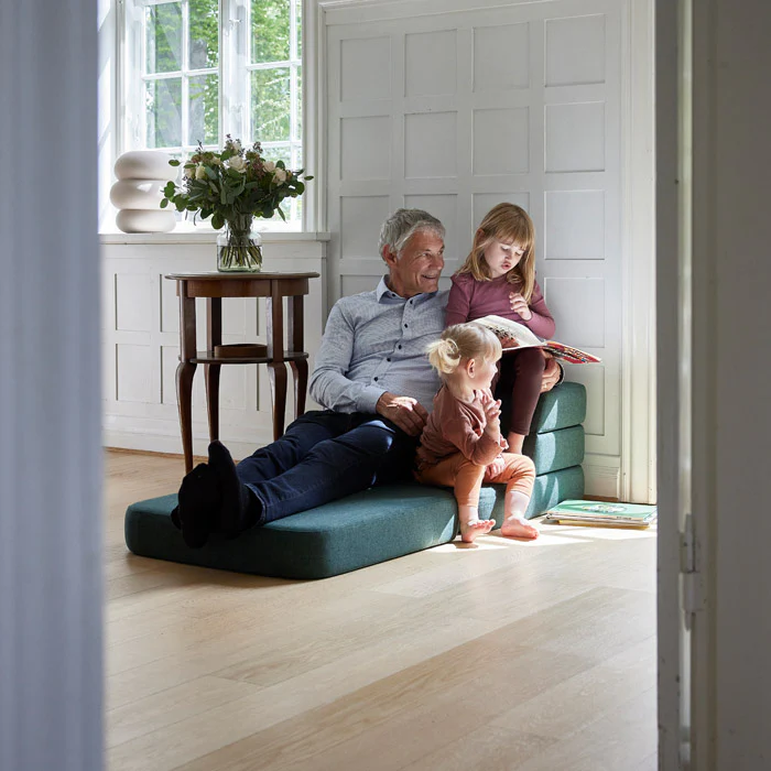 Klapp-Sofa "KK 3 Fold Sofa" Single -Deep Green/ Light Green 