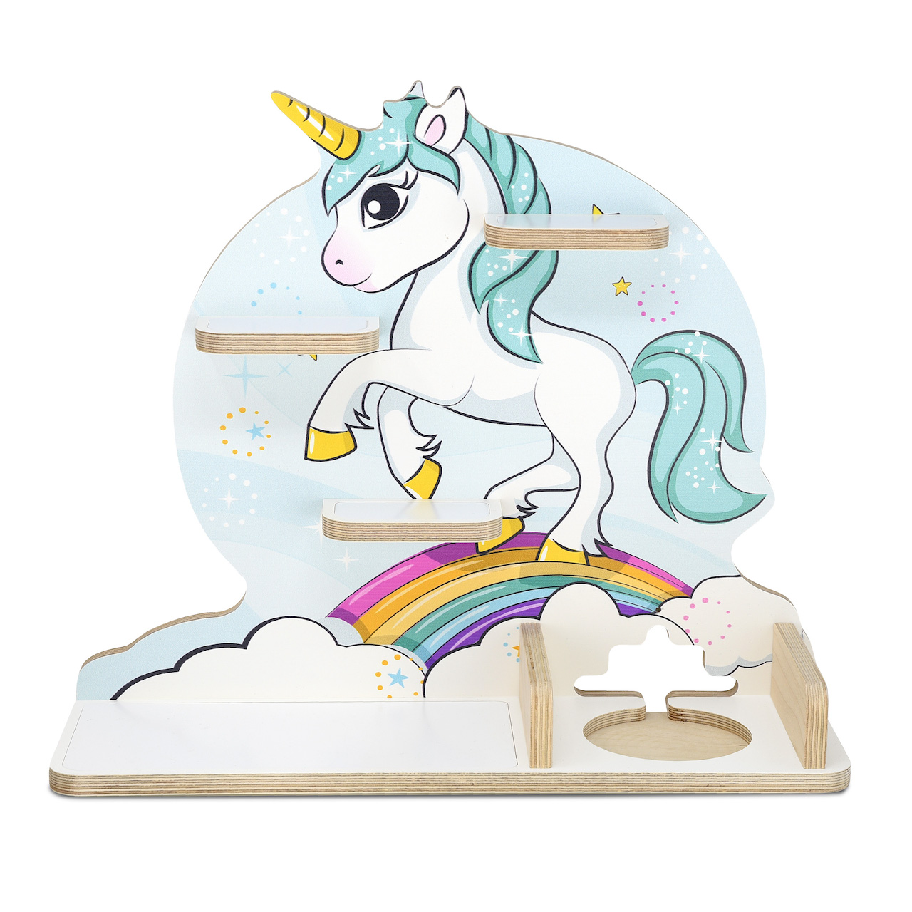 Musikboxregal geeignet für die Toniebox (B-Ware), "Einhorn", mittel