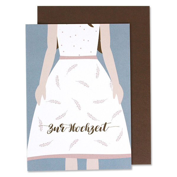 Grußkarte "Zur Hochzeit" Brautrock