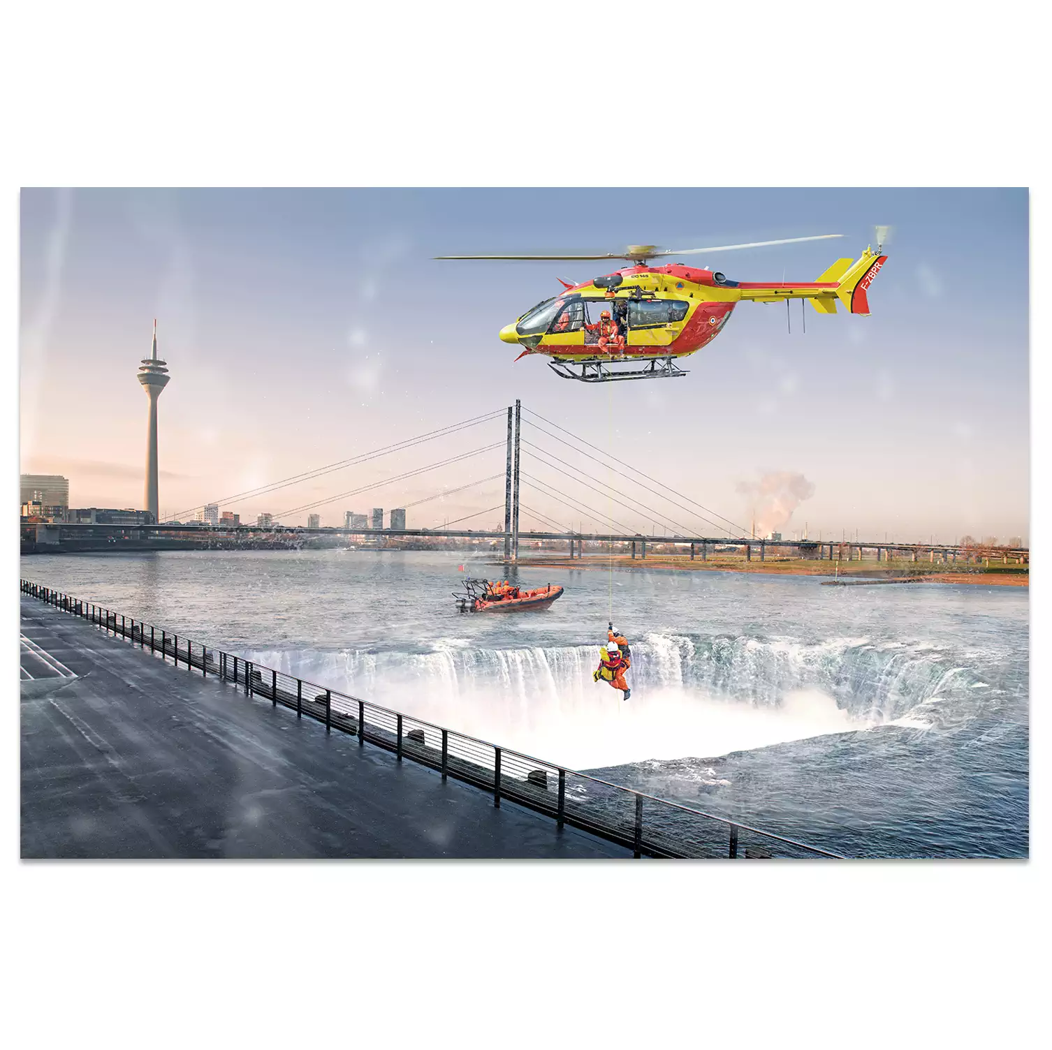 Ansichtskarte Düsseldorf "Wasserfall"
