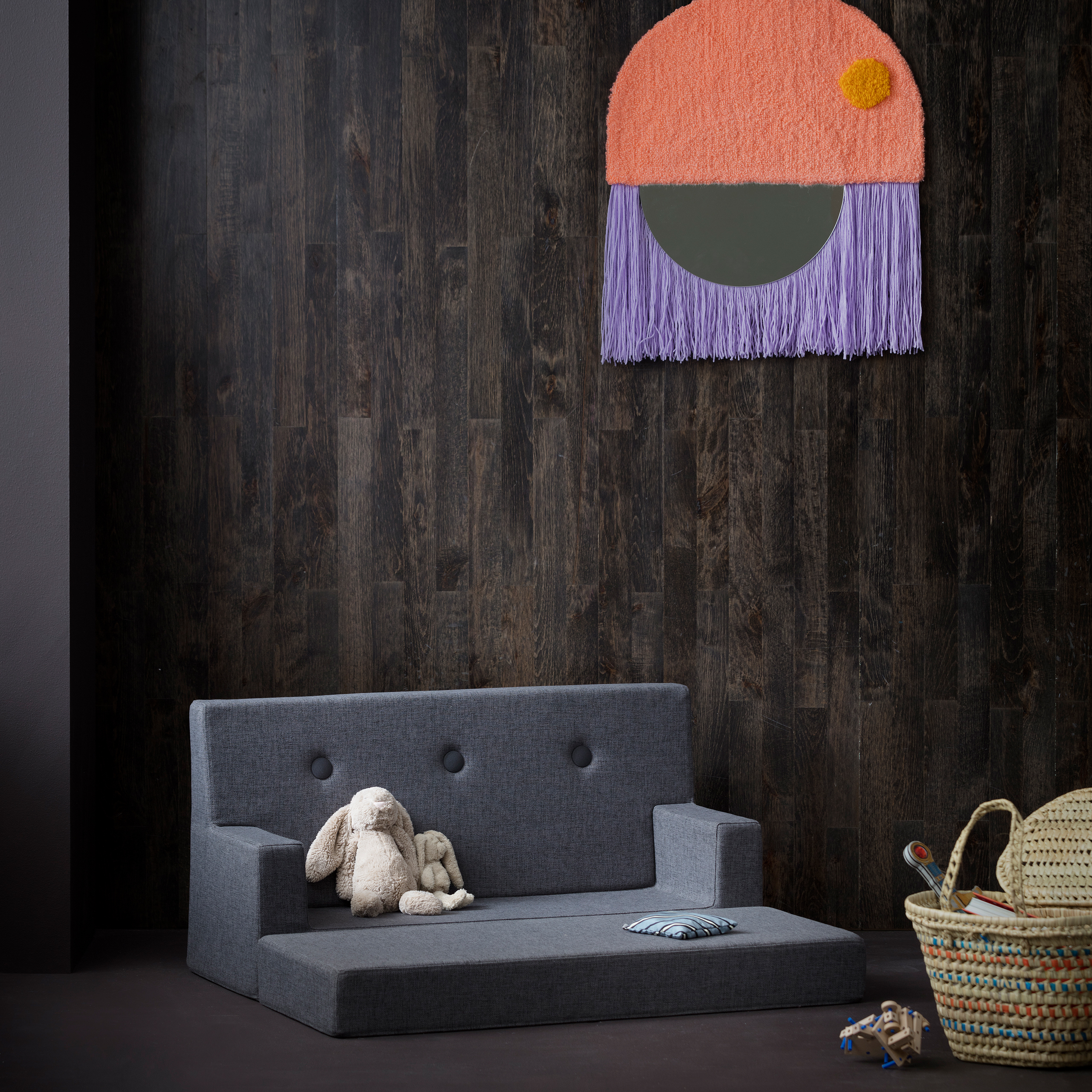 Kindersofa "KK Kids Sofa" - Blue Grey / Grey