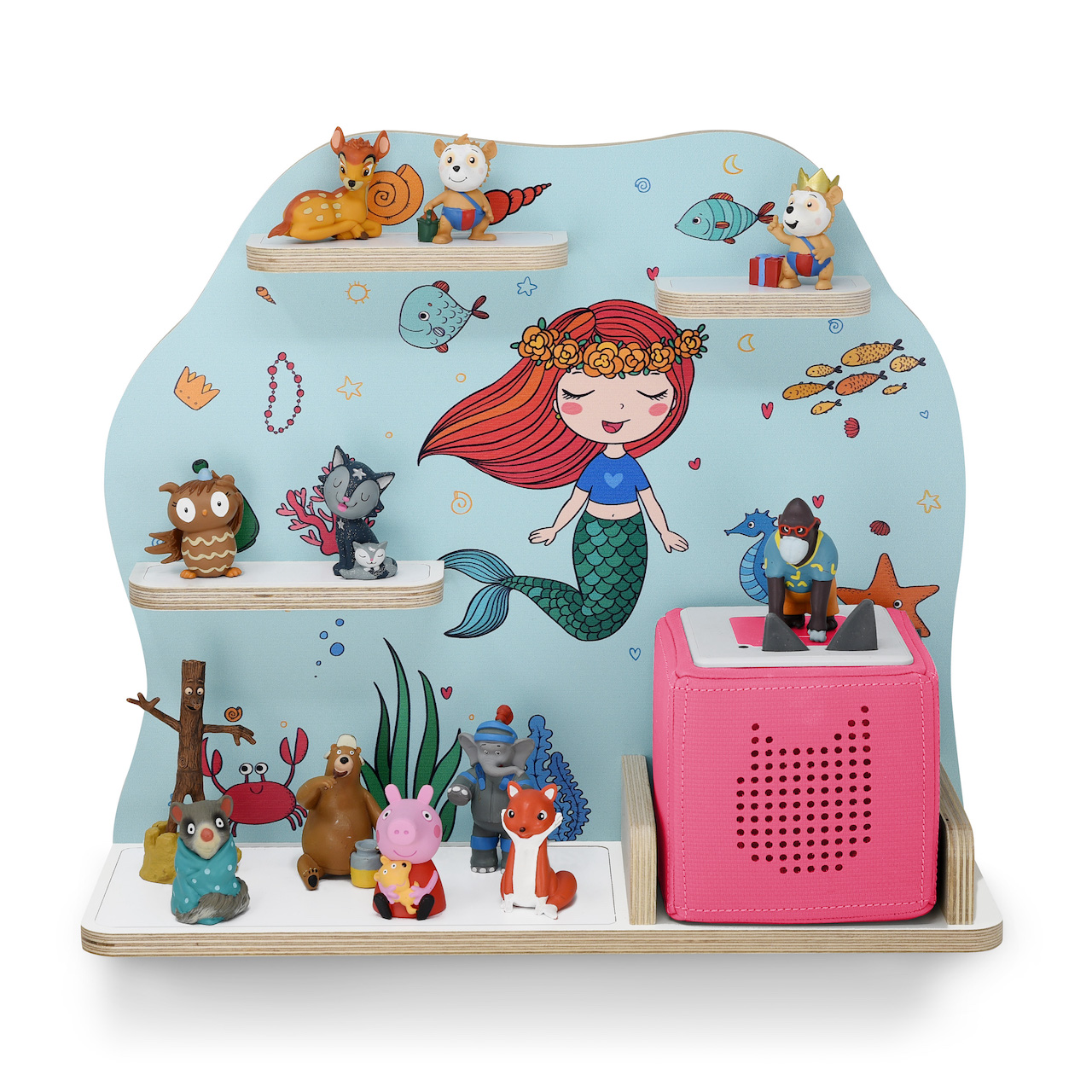 Musikboxregal passend für Toniebox "Meerjungfrau grün" mittel