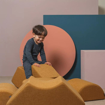 Kinder-Pouf "KK Half Circle"- Mustard