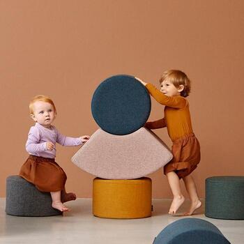 Kinder-Pouf "KK Circle"- Blue Grey
