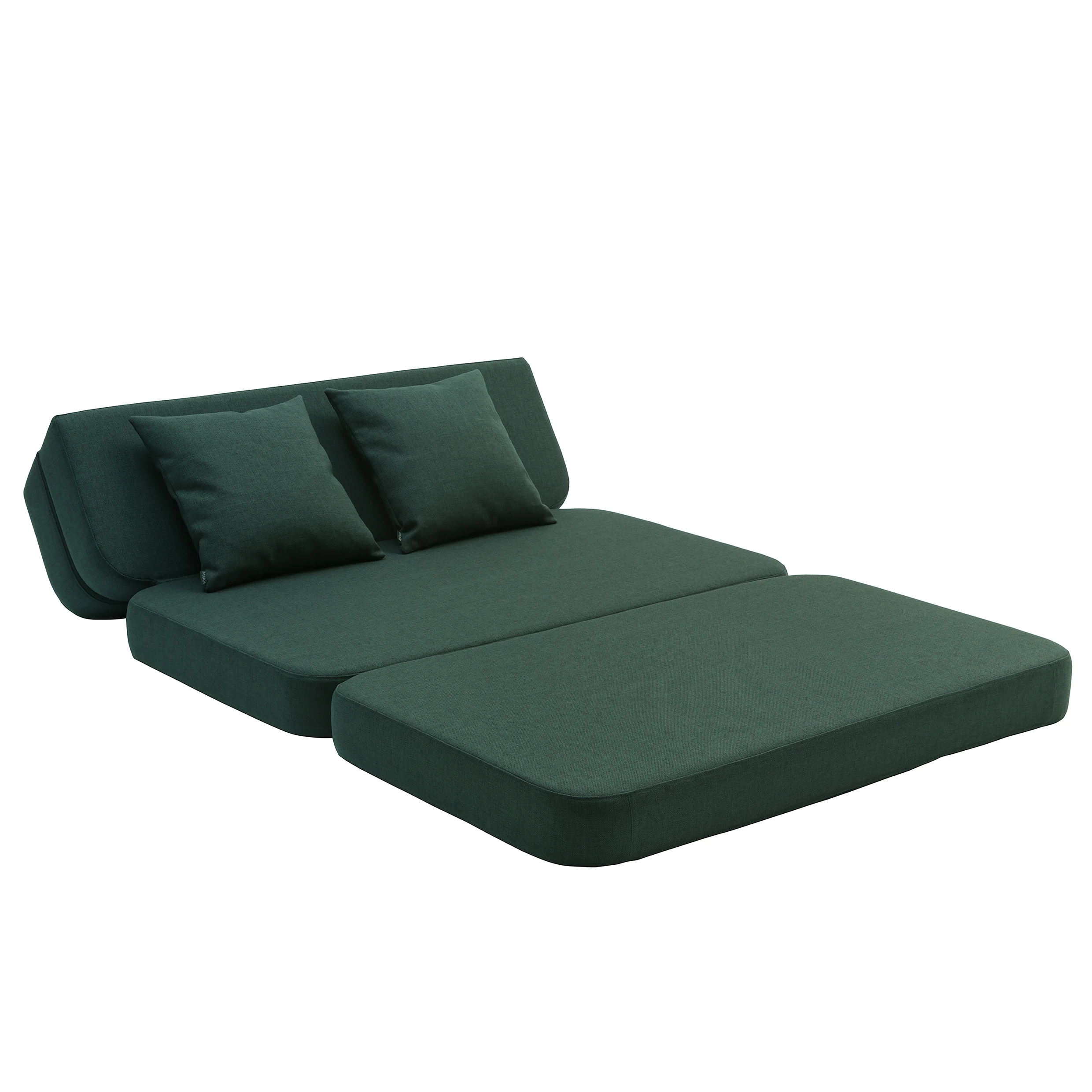 Klapp-Sofa "KK 3 Fold Sofa XL soft" (140 cm) - Deep Green / Light Green