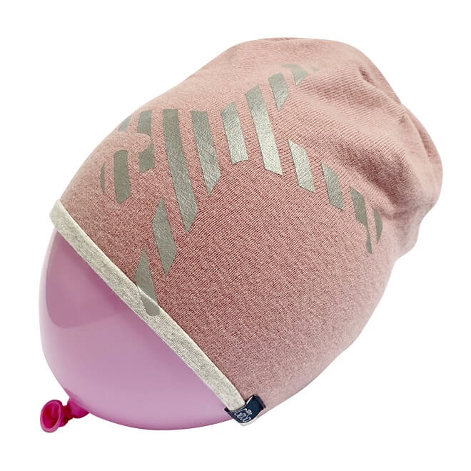 Merino Kindermütze - rosa Radschläger silber