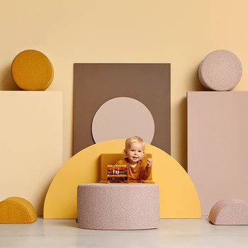 Kinder-Pouf "KK Half Circle"- Mustard
